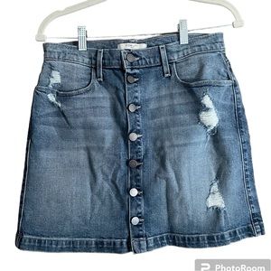 Fidelity Collette Mini Skirt Jean skirt distressed denim skirt Size M 28 waist